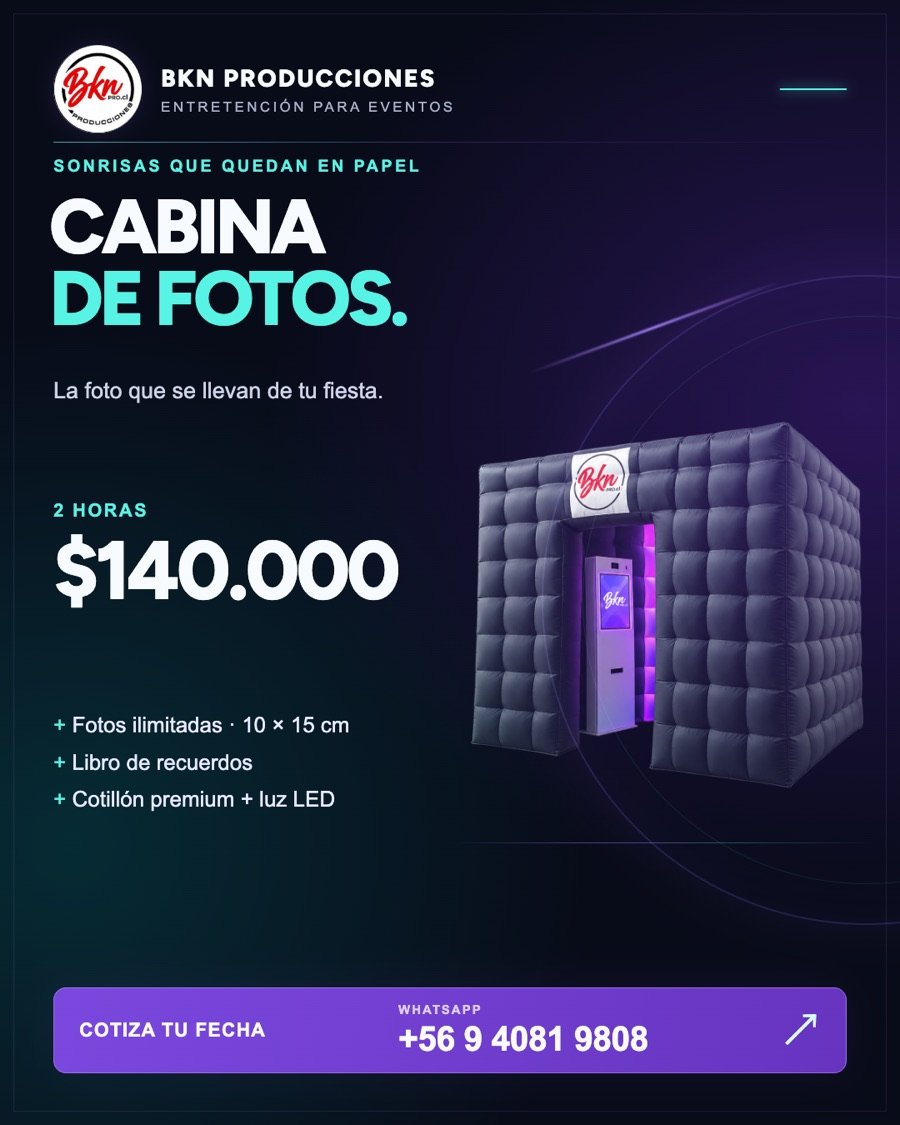 Cabina de fotografías inflable LED en evento real